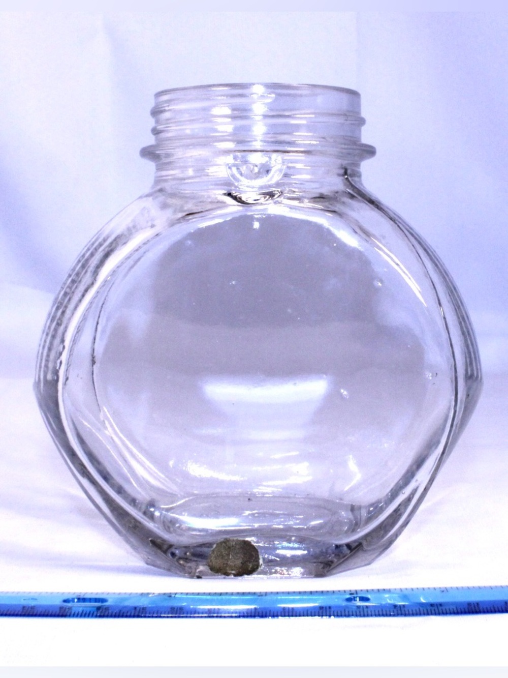 Old Art Deco Vintage Hazel Atlas Clear Glass Jar - Ribbed